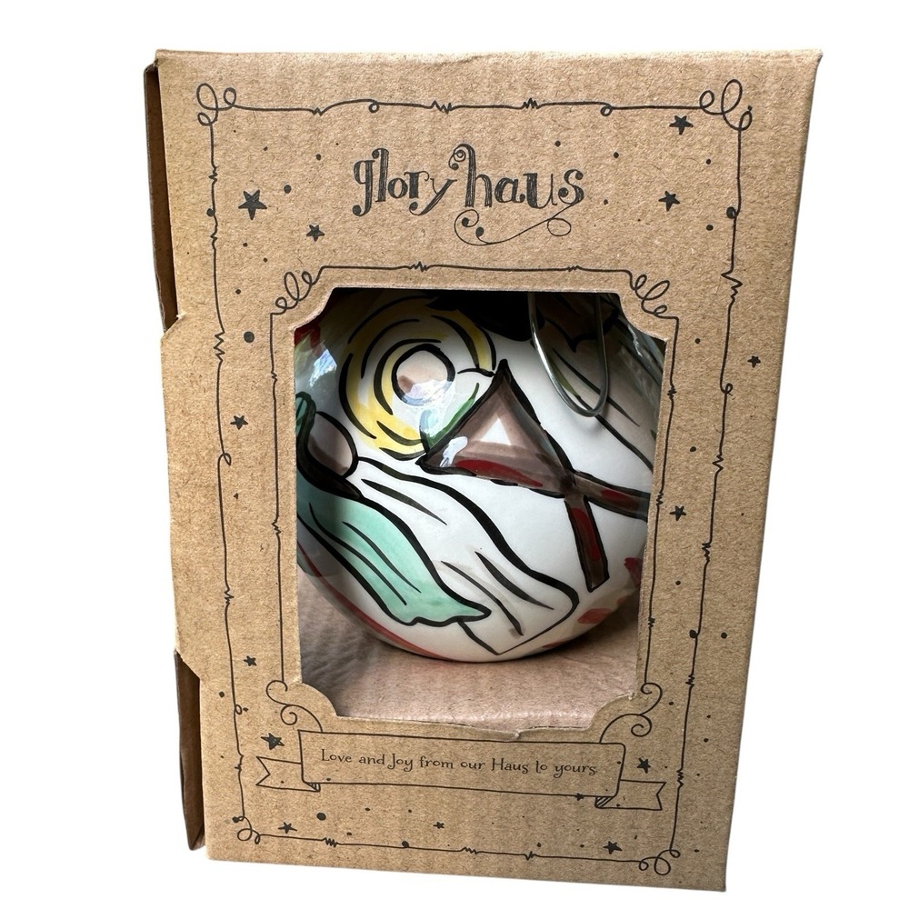 Glory Haus‎ This Christ Is King Christmas Ornament Glass Ball Nativity Scene Box